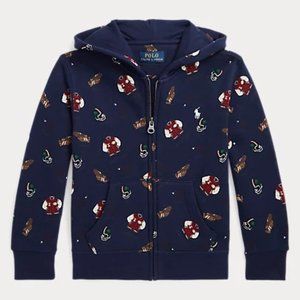 Ralph Lauren Varsity Inspired–Print Fleece Hoodie New with Tags Size 7
